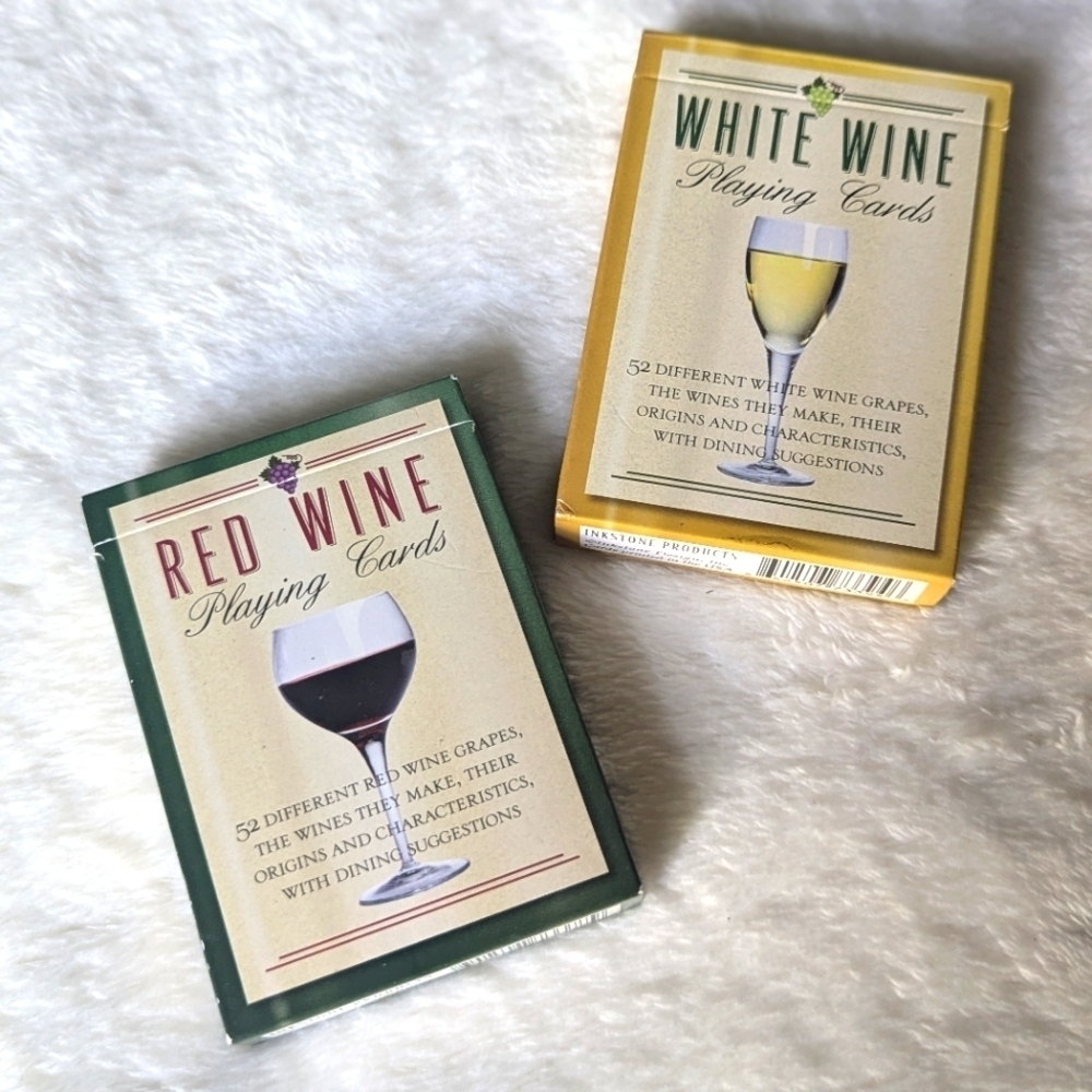 Brand New Playing Cards - 2 Decks Themed White Wine and Red Wine
